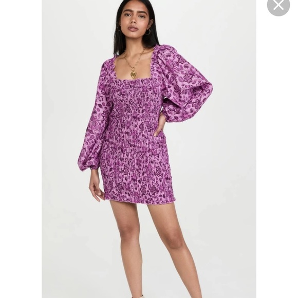 Free People Smoke It To Me Rushed mini floral dress - Picture 4 of 9